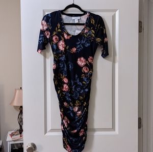 Maternity floral knee length dress